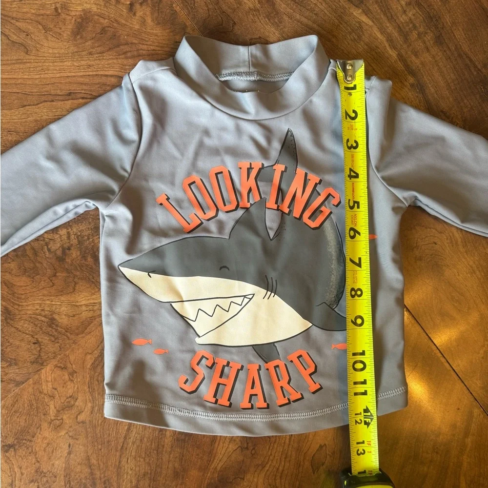 Carter's Just One You Boys Gray Shark (12m) and Red Lobster (18m) Swimwear Sets